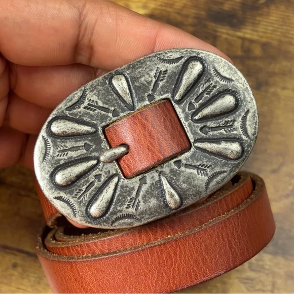 Polo Ralph Lauren Western Concho Belt Womens Size Small Brown Leather Rodeo - Picture 3 of 16